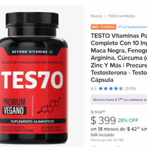 TESTO Vitaminas Para Hombres | 10 Ingredientes Naturales